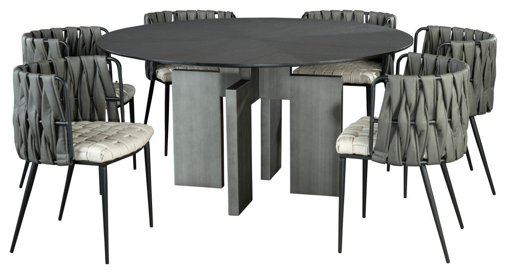 Adonis Round Black Dining Table