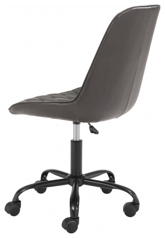 Gray Stylized Faux Leather Office Chair