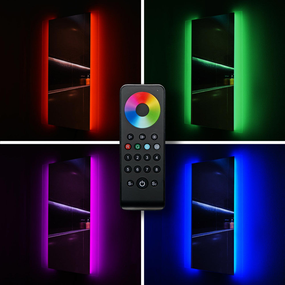 Frosted Bathroom Vanity Multi-Color Dimming LED Wall Mirror - 24" x 36"