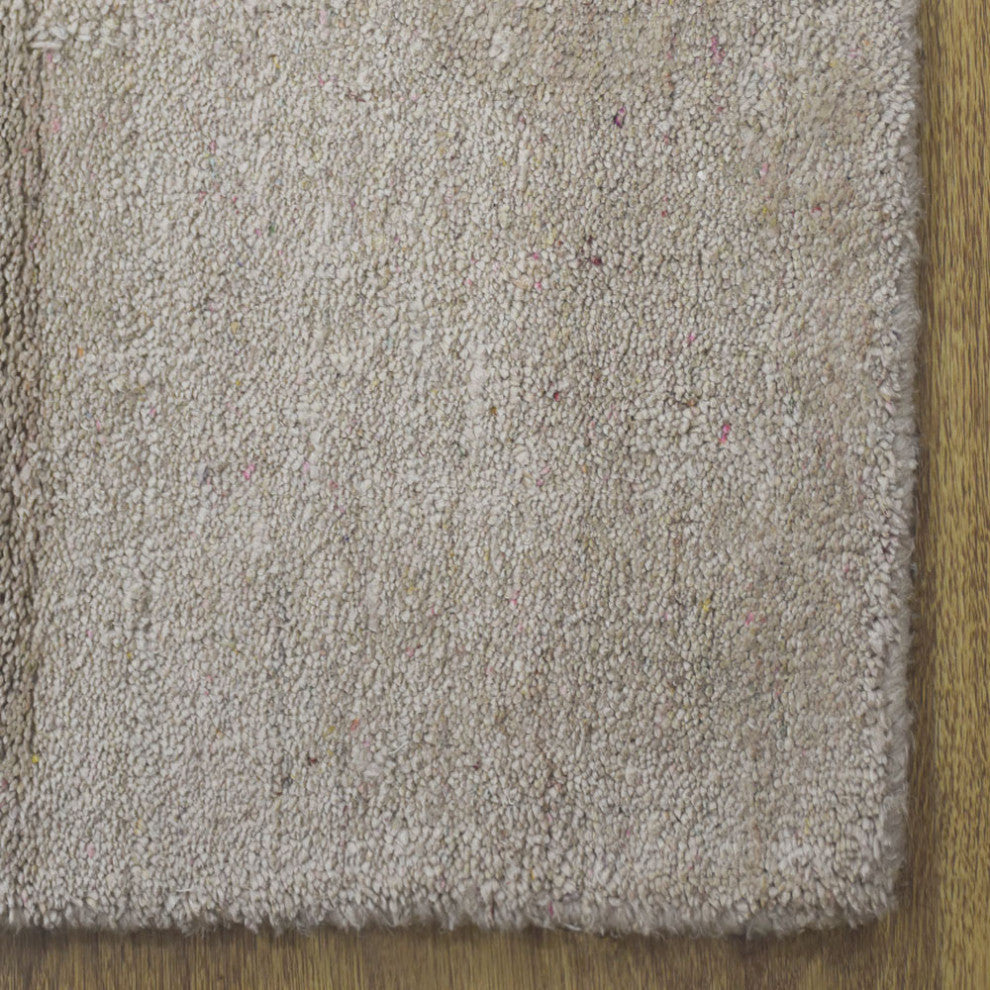 HAND KNOTTED LOOM SILK AREA RUGS-5'x8',Rectangle,Beige Brown,Contemporary