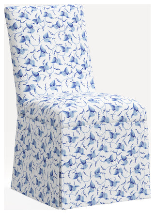 Red from Scalamandre Claremont Dining Chair, Ivy Scroll Bluebell