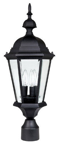 Carriage House 3 Lamp Outdoor Post Fixture in Black