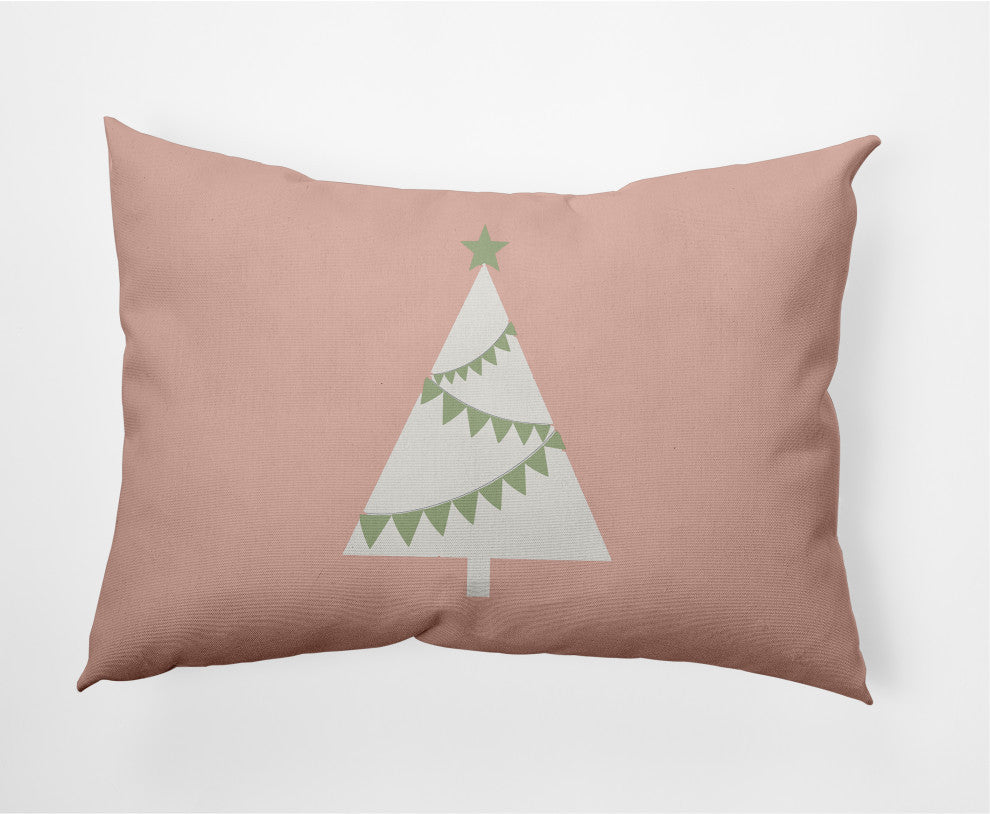 Garland Tree Decorative Throw Pillow, Peach, 14"x20"