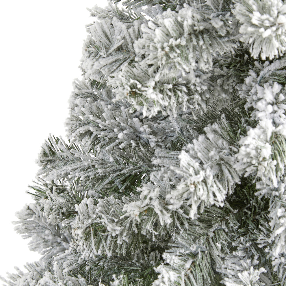 Nearly Natural 4' Flocked West Virginia Fir Artificial Christmas Tree