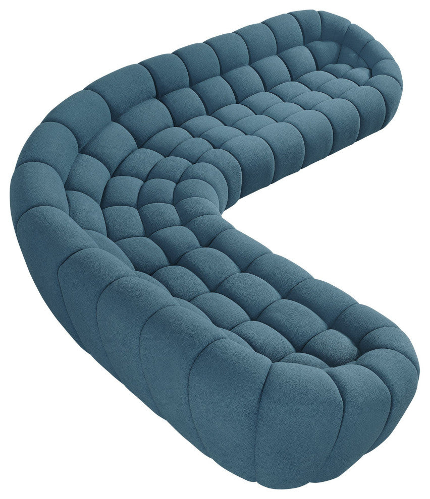 Divani Casa Yolonda Dark Teal Fabric Sectional Sofa