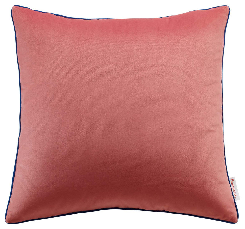 Accentuate 18" Performance Velvet Throw Pillow, Blossom Navy