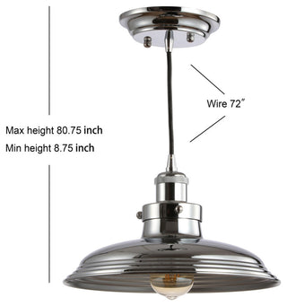 Felix 11" Adjustable Industrial Metal LED Pendant, Chrome