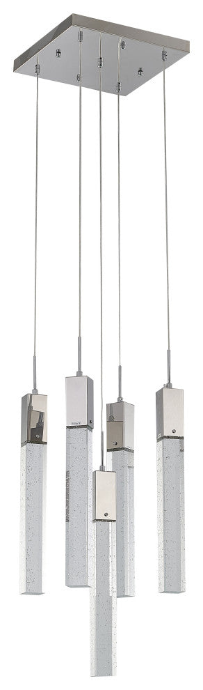 Crystal Cascade Multi-Light Pendant, Chrome