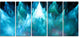 Blue Fractal Crystals Design, Abstract Canvas Art Print, 60"x28", 5 Panels