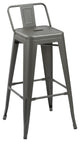 Metal Bar Stool with Backrest 26" height, Set of 4, Gunmetal