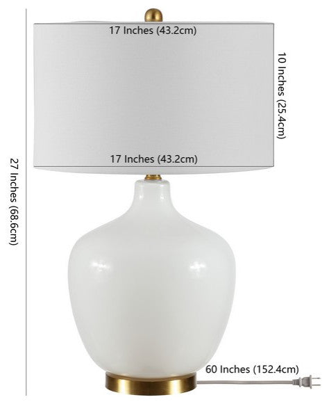 Safavieh Eugenie Glass Table Lamp Antique, White