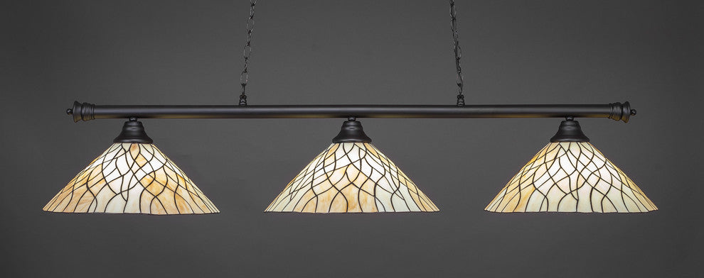 Oxford 3-Light Bar, Matte Black/Sandhill Art
