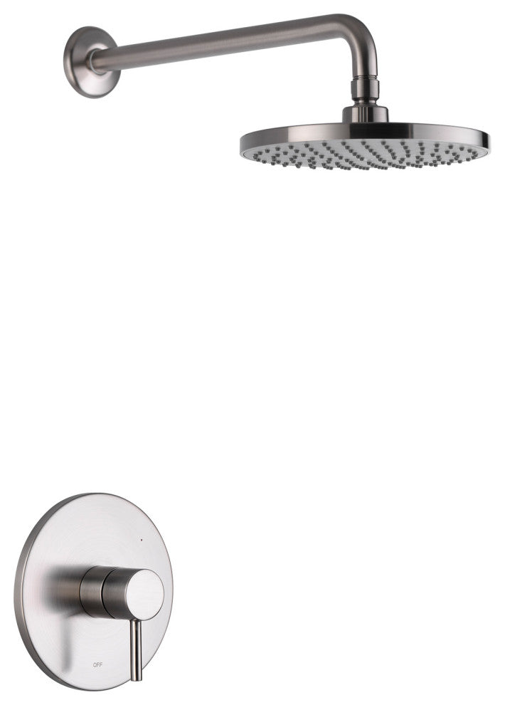 Luxier SS-B01-T Rainfall Shower Faucet Set, Brushed Nickel