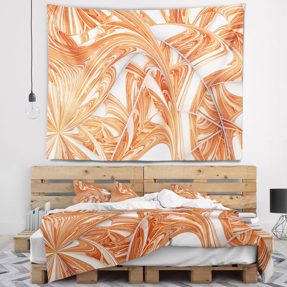Brown Winter Fractal Pattern Abstract Wall Tapestry, 39"x32"