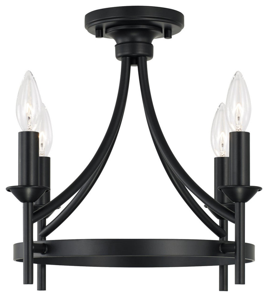 Capital Lighting Peyton 4-Light Semi Flush 242041MB Matte Black