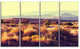 Prairie with Layers of Mountains, Landscape Canvas Art Print, 48"x28", 4 Panels