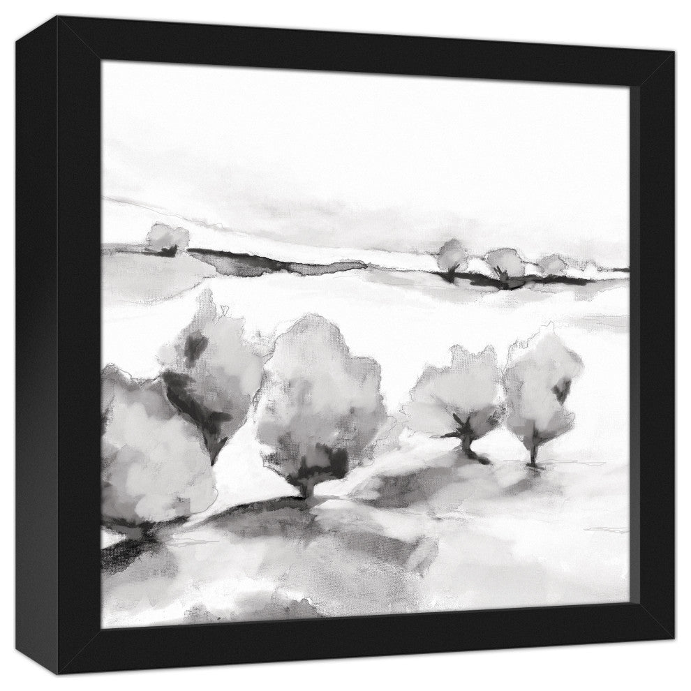 Tree Landscape 12x12 Black Framed Canvas