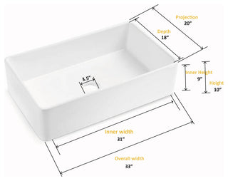 Charleston 33" Fireclay Farmhouse Kitchen Sink