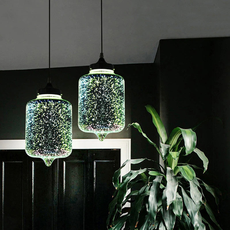 MIRODEMIÂ® Gourdon 3D Colorful Starry Sky Pendant Lamp, A