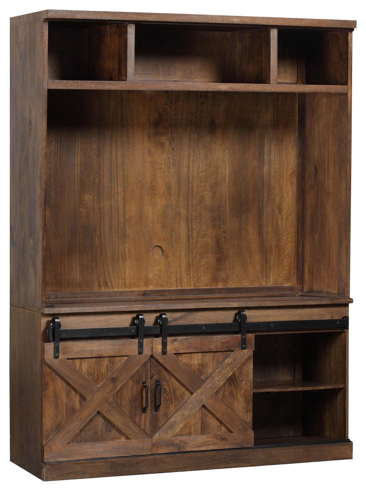 Dawson Rustic Brown Entertainment Center - Brown