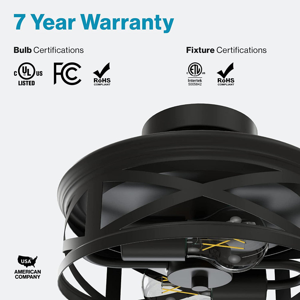 2 Pack, Semi Flush Ceiling Light Fixture, Industrial Black Ceiling Lamp