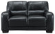 Brigitte Leather Craft Loveseat, Black