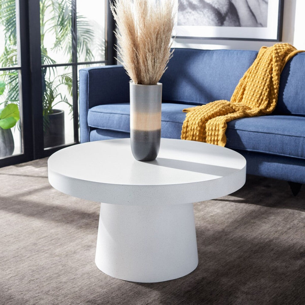 Safavieh Jaria Faux Concrete Coffee Table, White Terrazzo