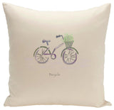 Polyester Decorative Pillow, Bicycle, 16"x16"