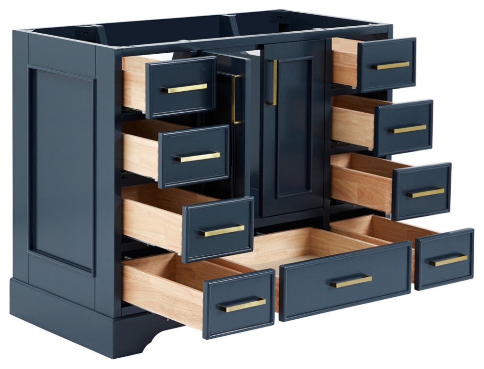 Ariel Stafford 42" Single Sink Bathroom Vanity Base, Midnight Blue