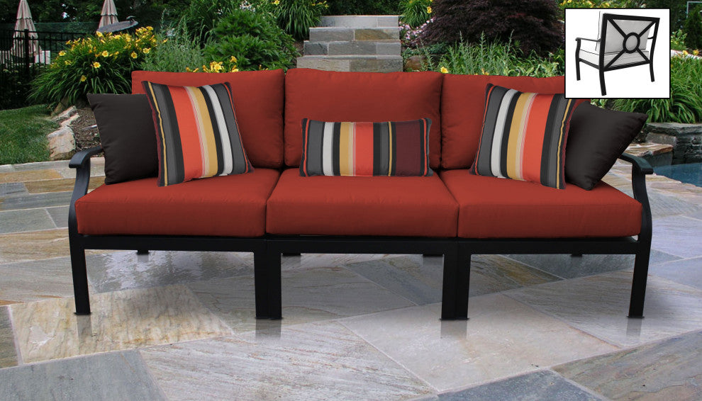 kathy ireland Madison Ave. 3 Piece Aluminum Patio Furniture Set 03c, Cinnamon