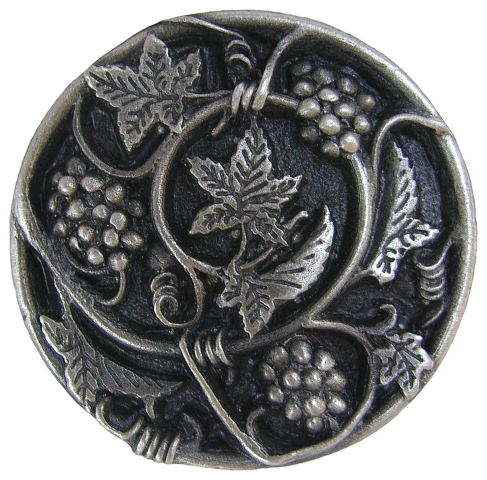 Grapevines Knob Antique Brass, Antique Pewter
