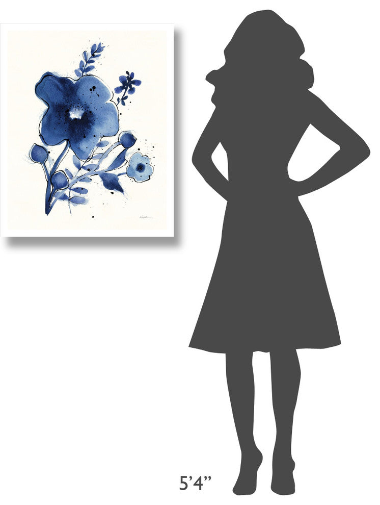"Independent Blooms Blue I" Digital Paper Print by Shirley Novak, 24"x30"