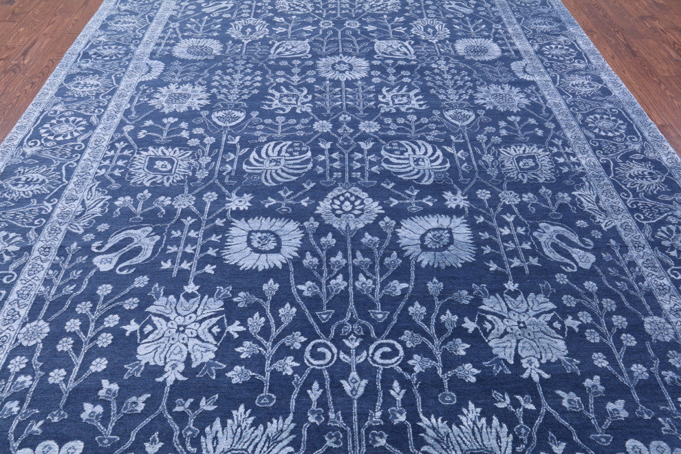 9' 0" X 12' 4" Persian Hand-Knotted Wool & Silk Rug - Q13684
