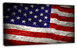 Large American Flag Watercolor, Abstract Canvas Artwork, 32"x16"