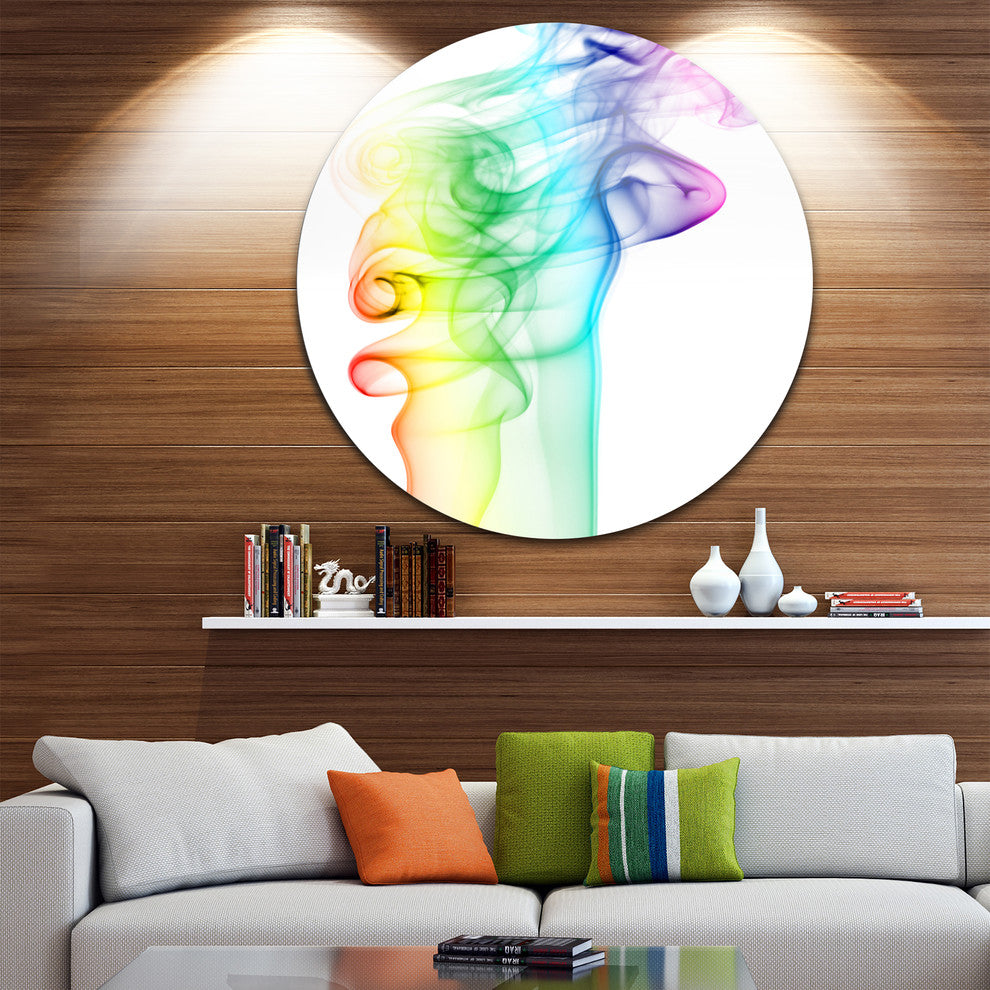 Wave Light Art, Abstract Digital Art Round Wall Art, 23"