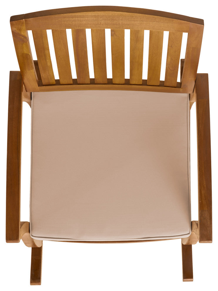 GDF Studio Sadie Outdoor Acacia Wood Rocking Chairs with Cushions, Set of 2