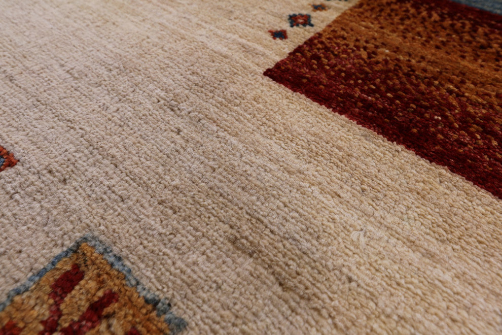 Tribal Persian Gabbeh Handmade Rug 6' 6" X 9' 11" Q9756