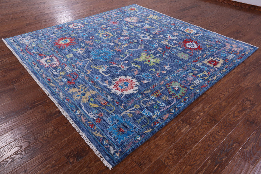 9' Square Turkish Oushak Hand Knotted Wool Rug - Q13363