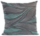 Plutus Blue Leafs Floral Luxury Throw Pillow, 16"x16"