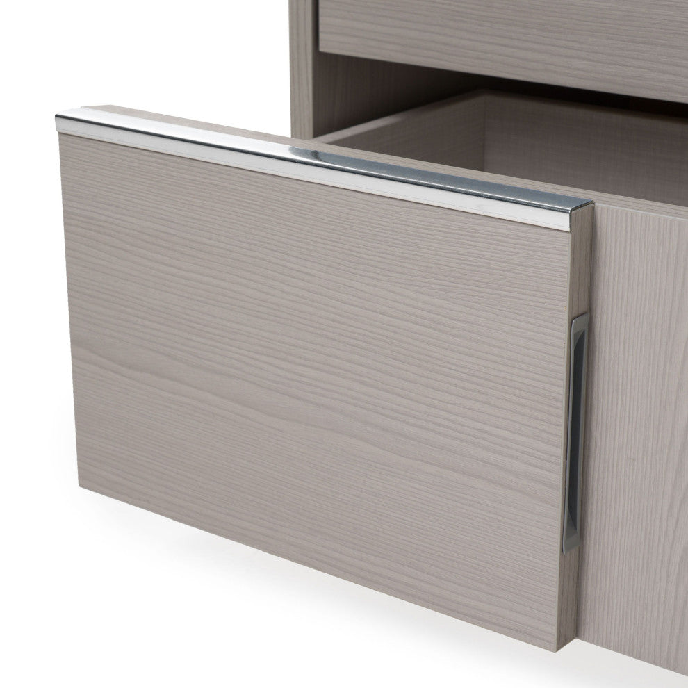 Modrest Ethan Italian Modern Gray Nightstand, Left