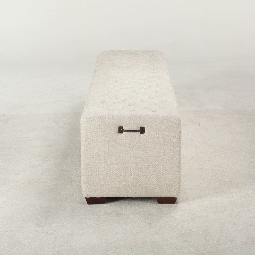 Arabella 78" Beige Upholstered Bench