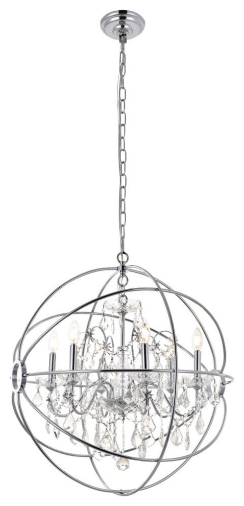 Cory 6-Light Chrome Crystal Pendant