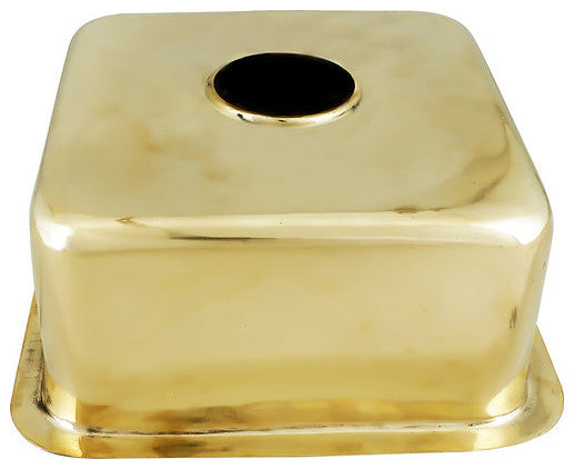 Nantucket Sinks'' SQRB-7SM 16.625 Inch Brass Square Dualmount Bar Sink