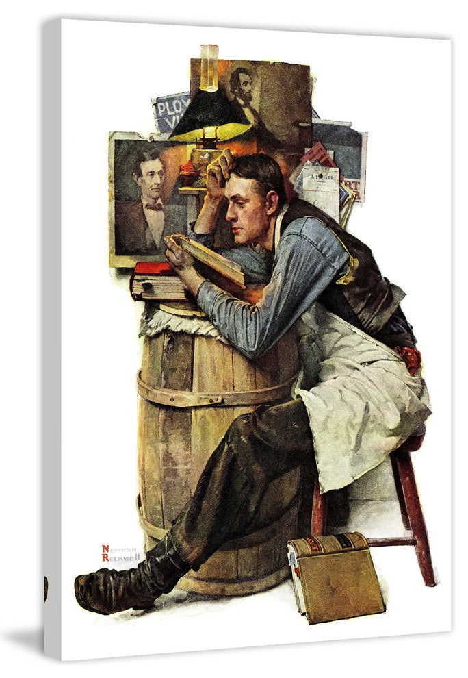 "Law Student" Painting Print on Canvas by Norman Rockwell