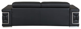 Rome Contemporary Genuine Italian Leather Sofa Black