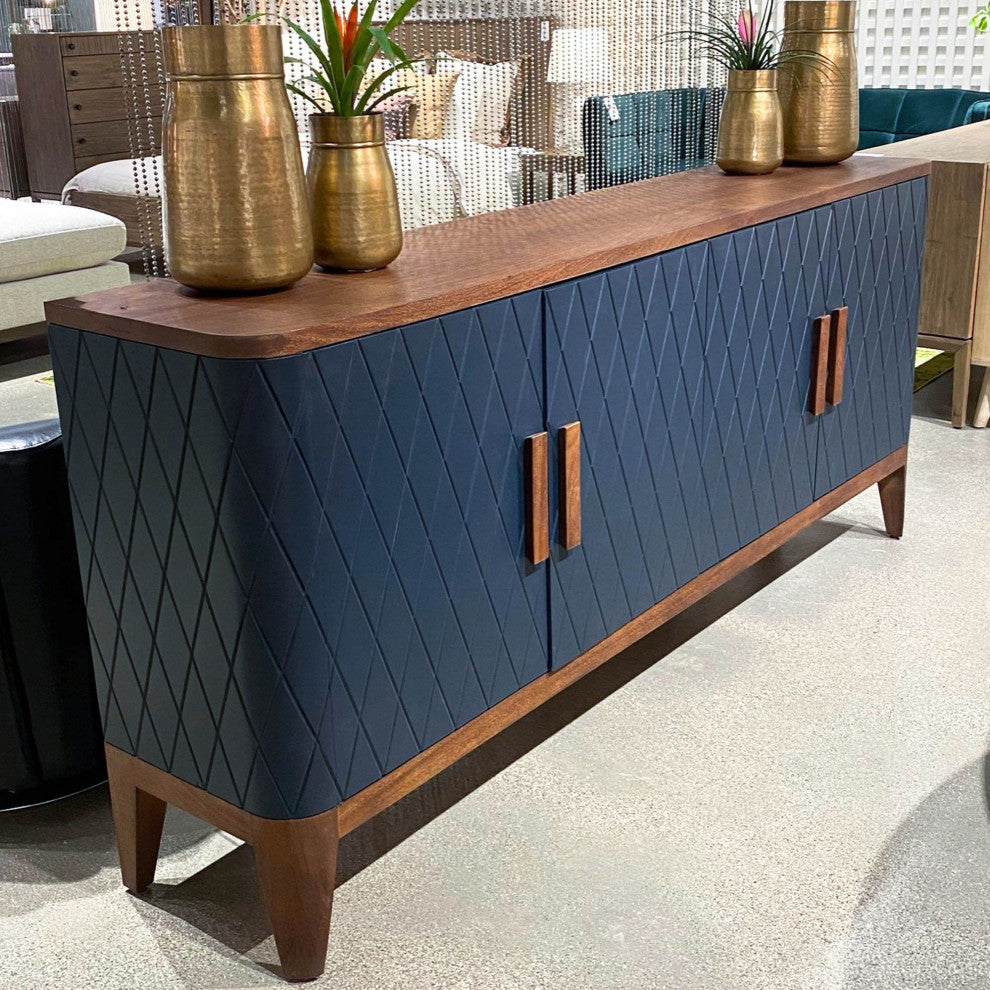 Eden Sideboard, Navy Blue/Brown