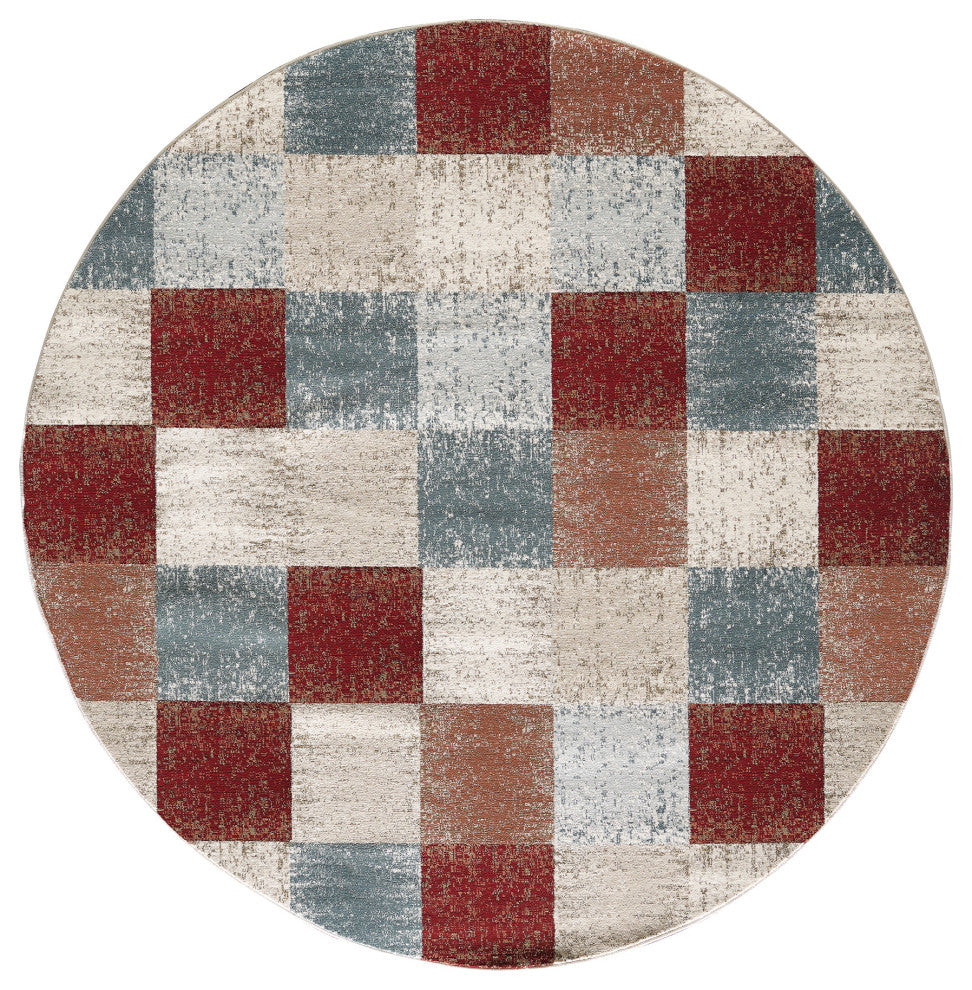 KAS Avalon 5616 Brown Checkered Area Rug, 9' x 12'