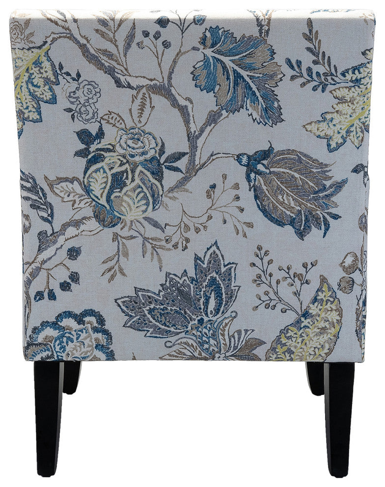 Wooden Upholstery Armchair, Set of 2, Blue