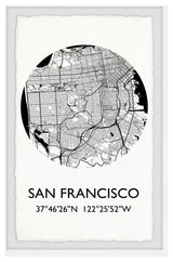 "San Francisco, California Coordinates" Framed Painting Print, 16x24