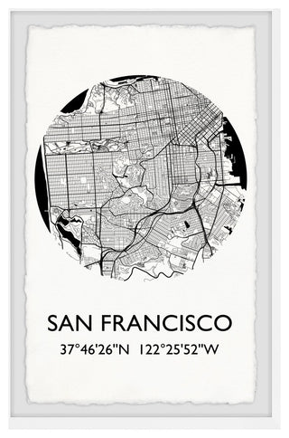 "San Francisco, California Coordinates" Framed Painting Print, 16x24